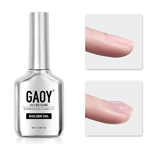 GAOY Clear Builder Gel for Nails, 16ml Nail Strengthener in a Bottle, Nail Extension Hard Gel, Soak Off Long Lasting UV
