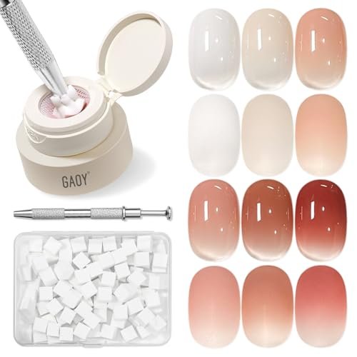 GAOY Cushion Ombre Painting Gel Kit, 6 Colors Gradient Patting Gel Polish with Sponges and Grabber Tool, for Ombre Nails