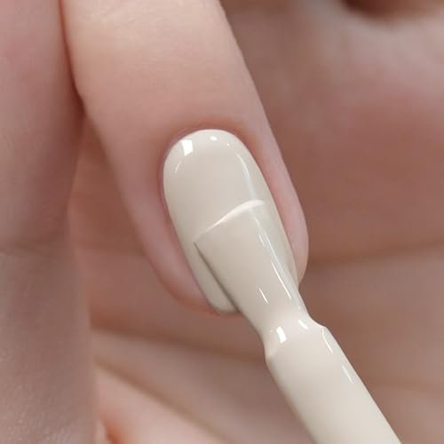 GAOY Beige White Highly pigmented Gel Polish, 16ml Self-Leveling Soak Off Gel Polish, UV Light Cure for Nail Art DIY